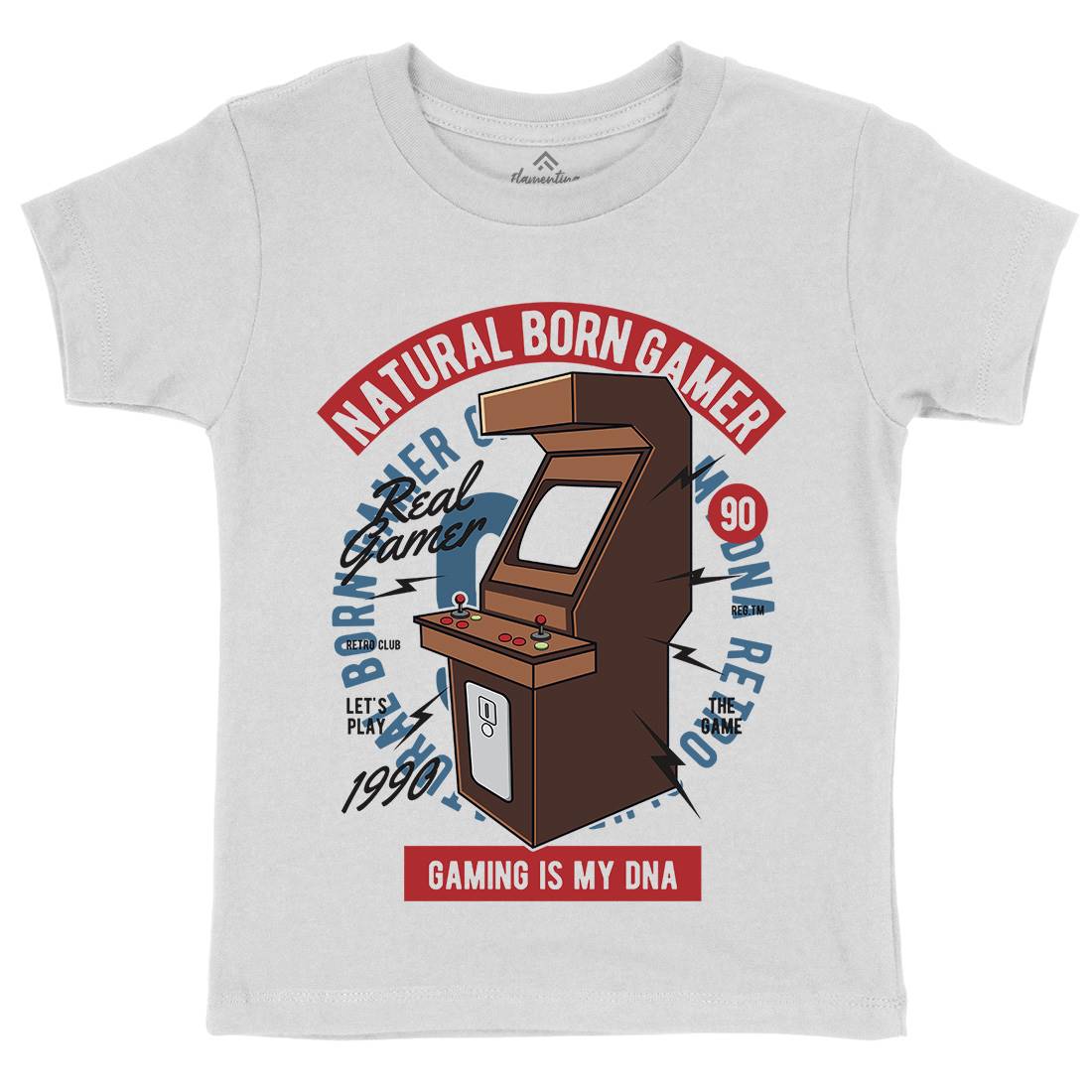Natural Born Gamer Kids Crew Neck T-Shirt Geek C403