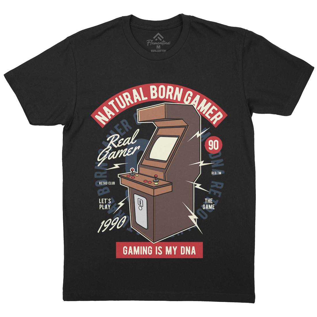 Natural Born Gamer Mens Crew Neck T-Shirt Geek C403