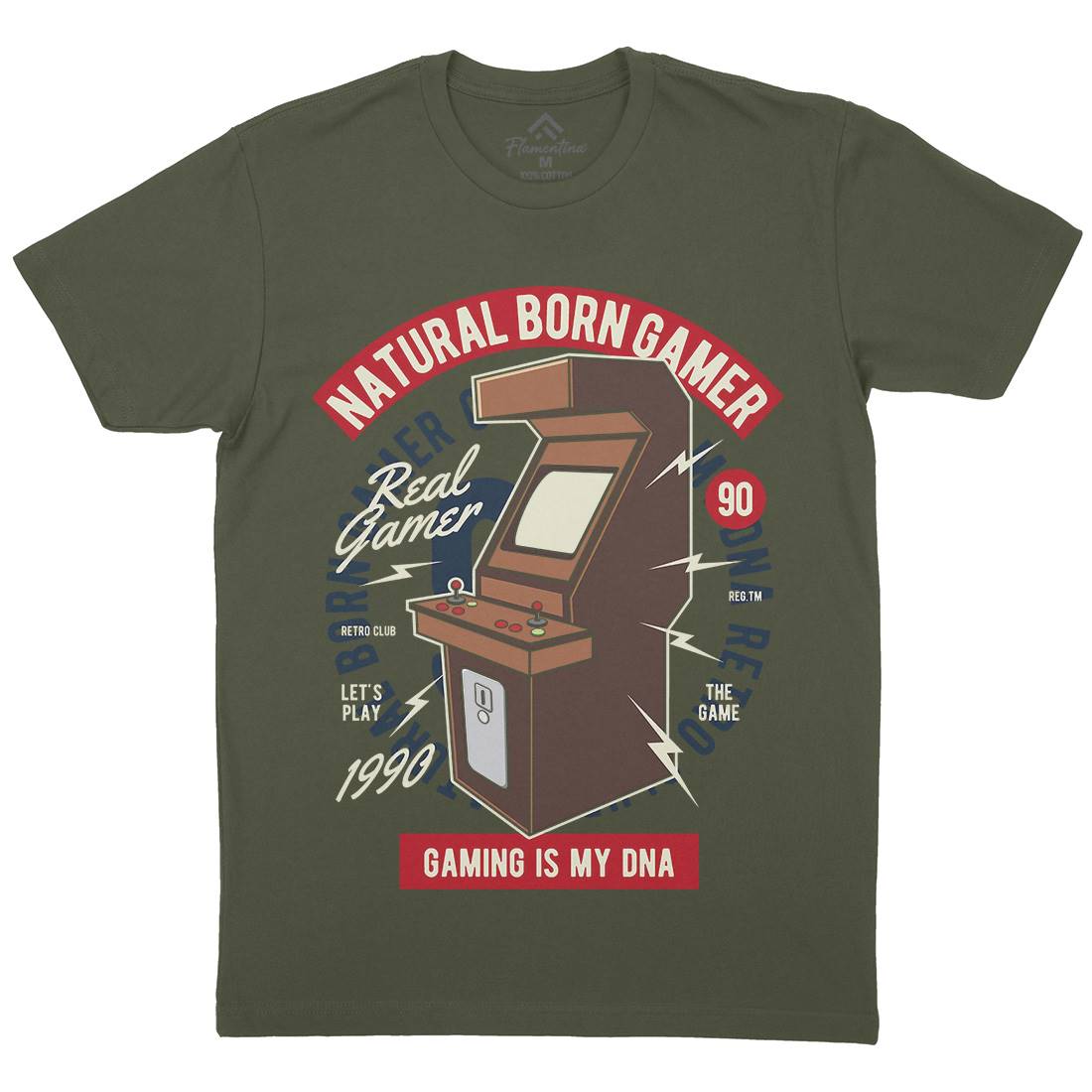 Natural Born Gamer Mens Crew Neck T-Shirt Geek C403