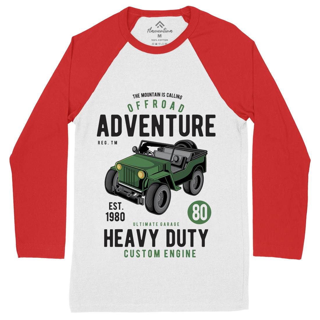 Off Road Adventure Mens Long Sleeve Baseball T-Shirt Cars C405