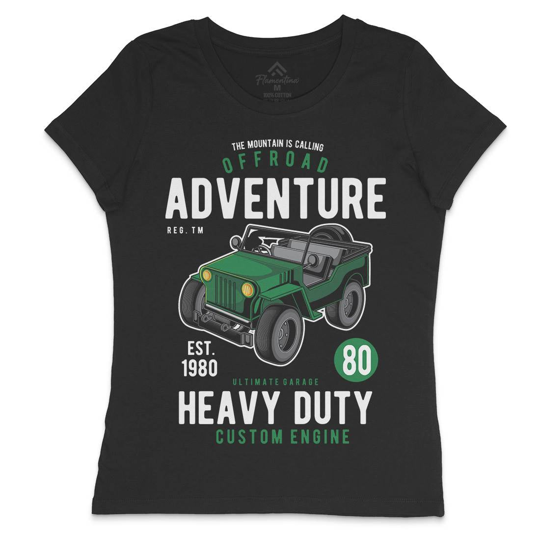 Off Road Adventure Womens Crew Neck T-Shirt Cars C405