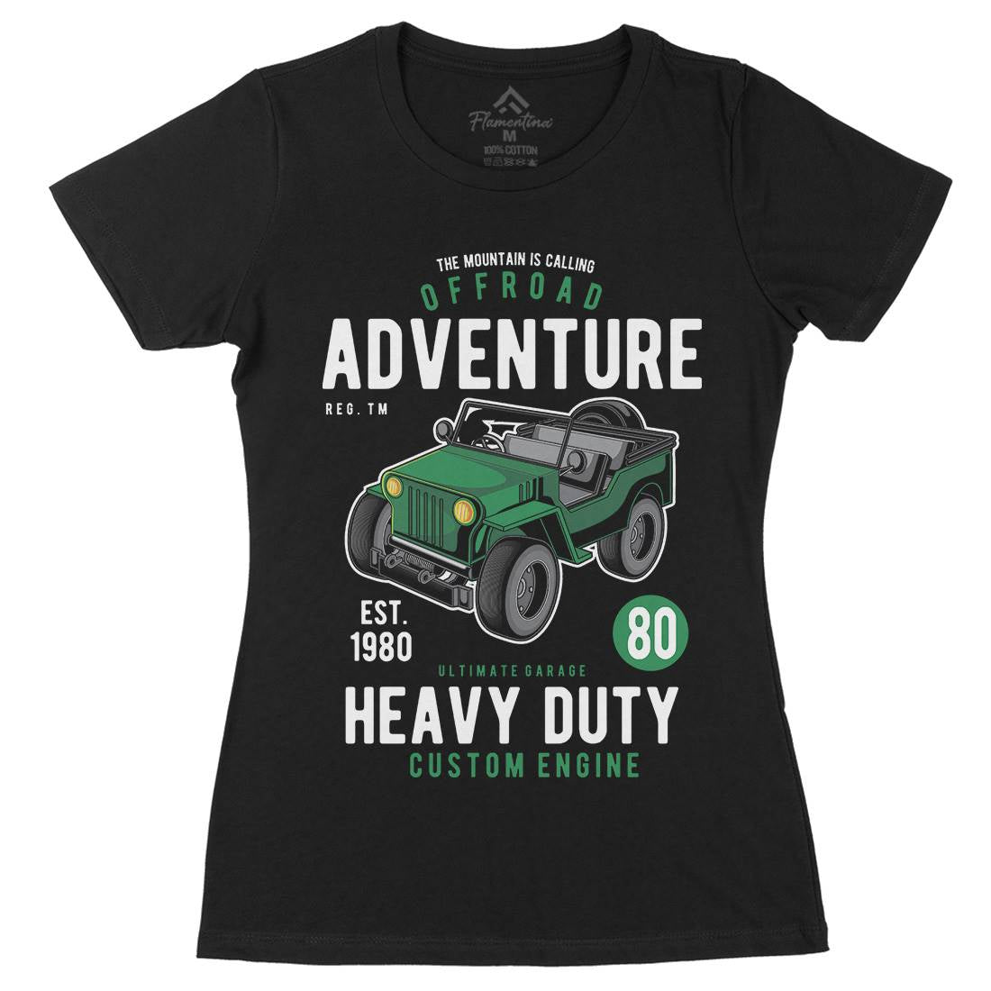Off Road Adventure Womens Organic Crew Neck T-Shirt Cars C405