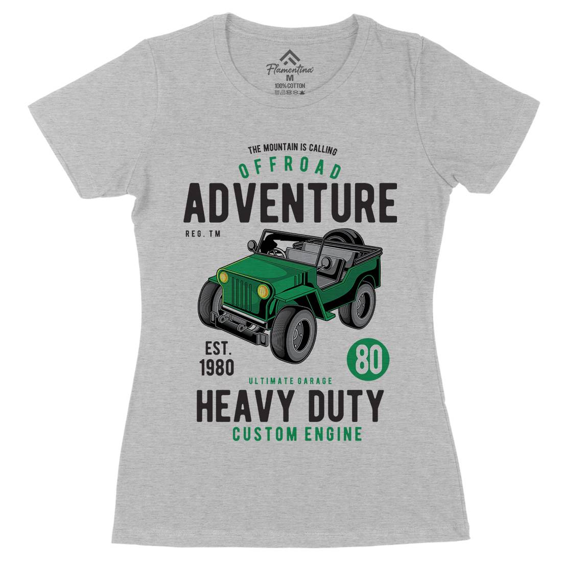 Off Road Adventure Womens Organic Crew Neck T-Shirt Cars C405