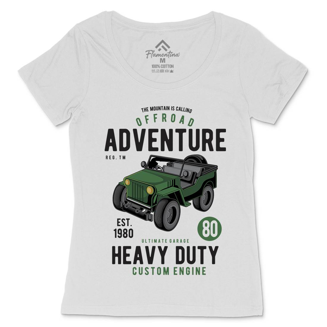 Off Road Adventure Womens Scoop Neck T-Shirt Cars C405