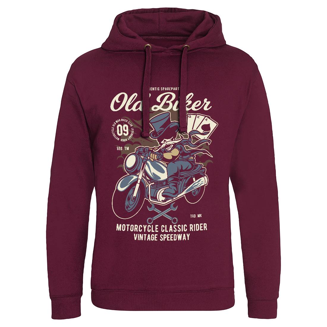 Old Man Biker Mens Hoodie Without Pocket Motorcycles C406