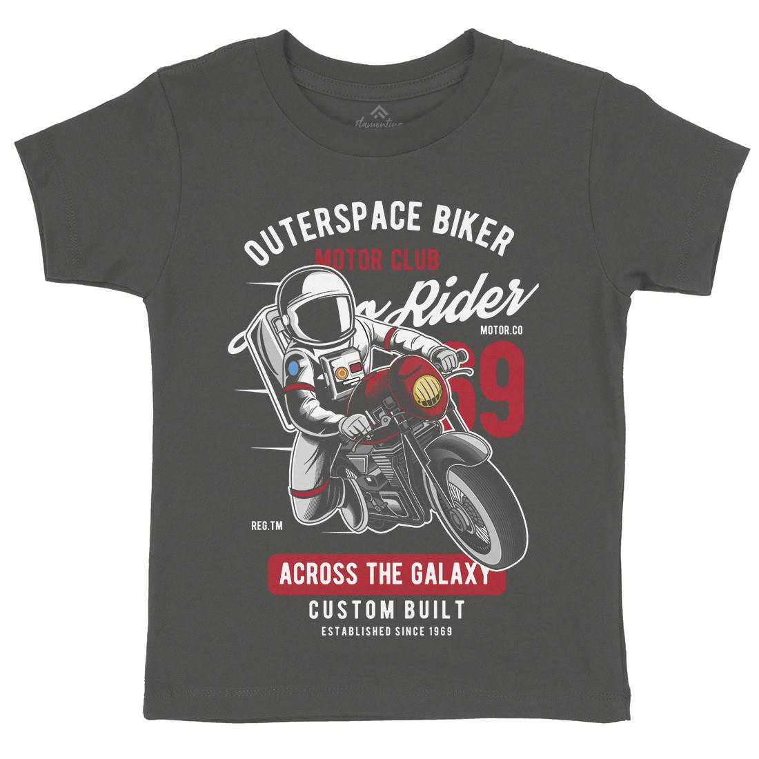 Outer Space Biker Kids Crew Neck T-Shirt Space C407