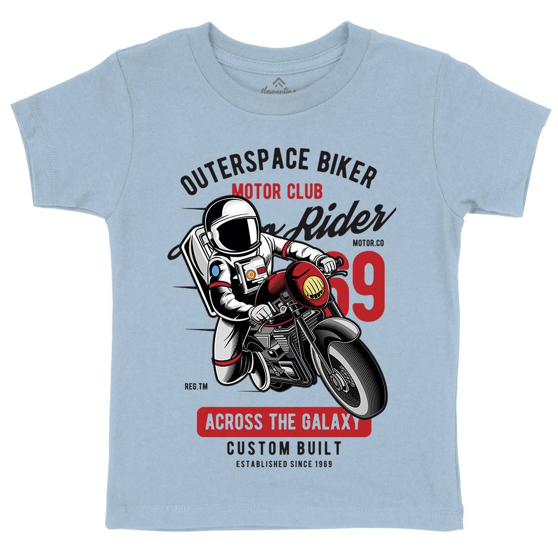 Outer Space Biker Kids Crew Neck T-Shirt Space C407