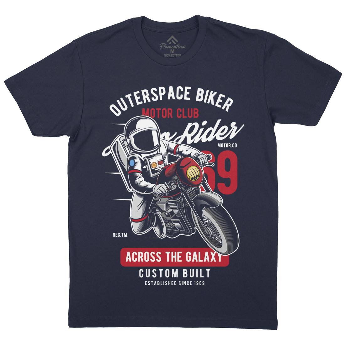 Outer Space Biker Mens Crew Neck T-Shirt Space C407