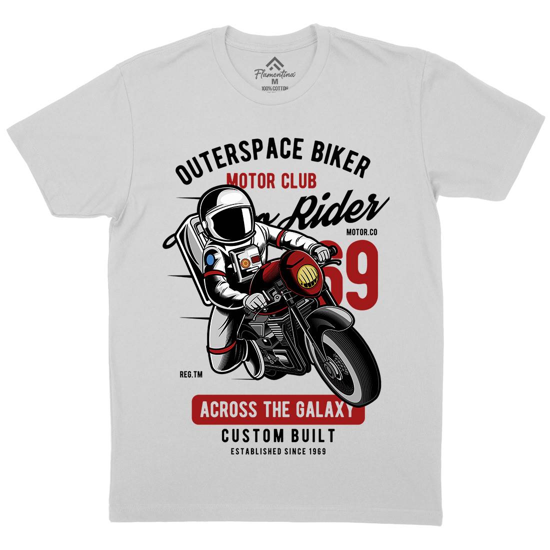 Outer Space Biker Mens Crew Neck T-Shirt Space C407