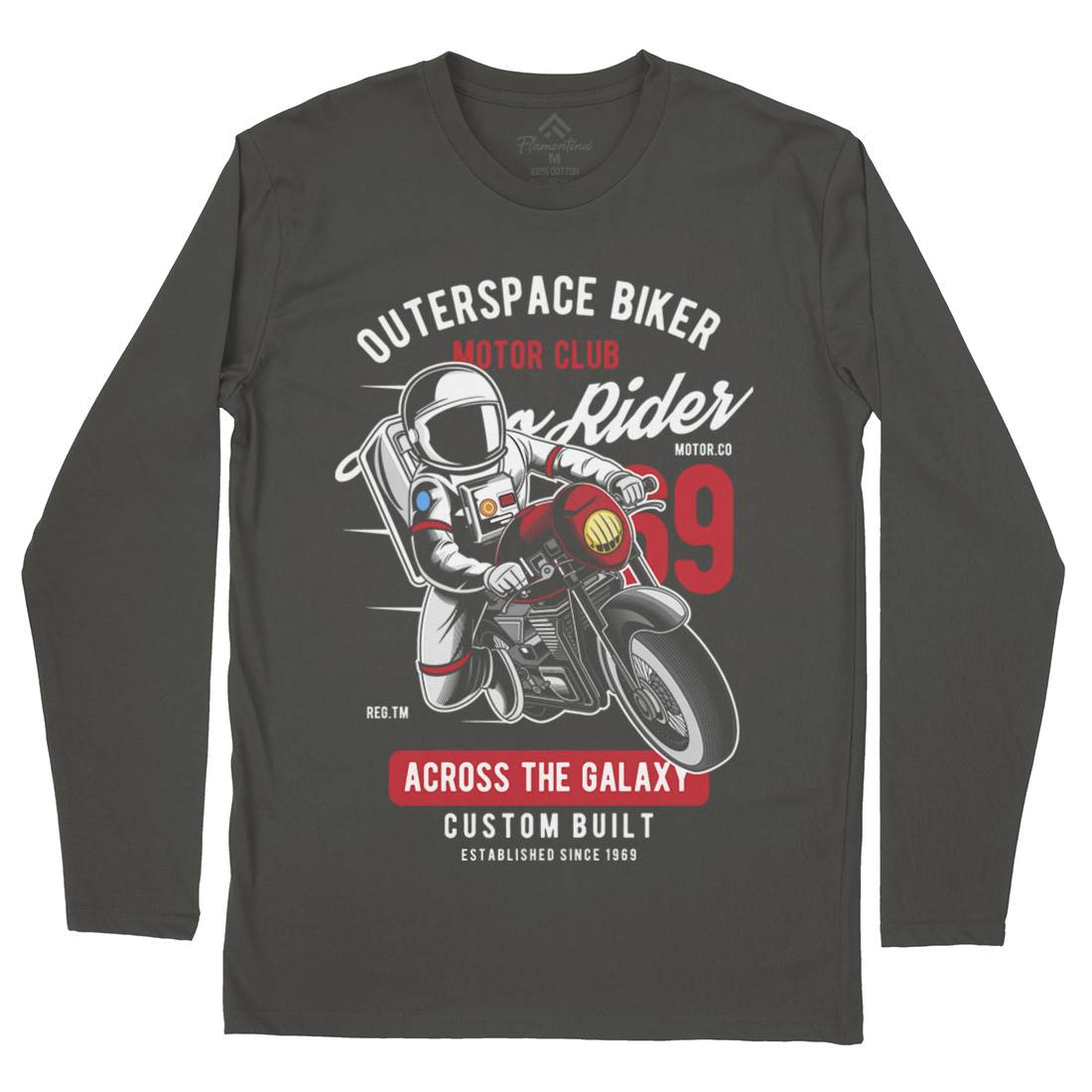 Outer Space Biker Mens Long Sleeve T-Shirt Space C407
