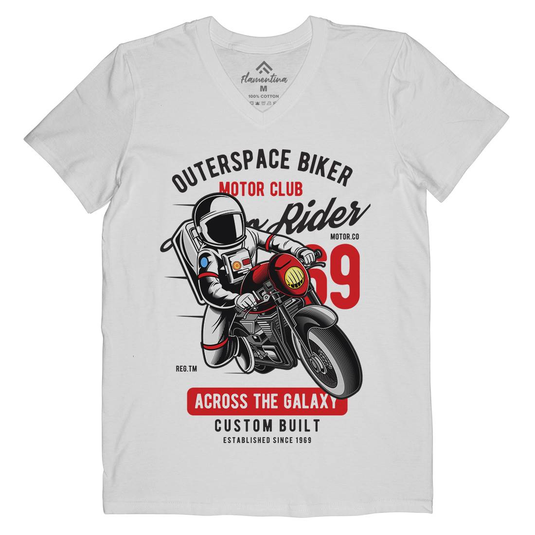Outer Space Biker Mens V-Neck T-Shirt Space C407