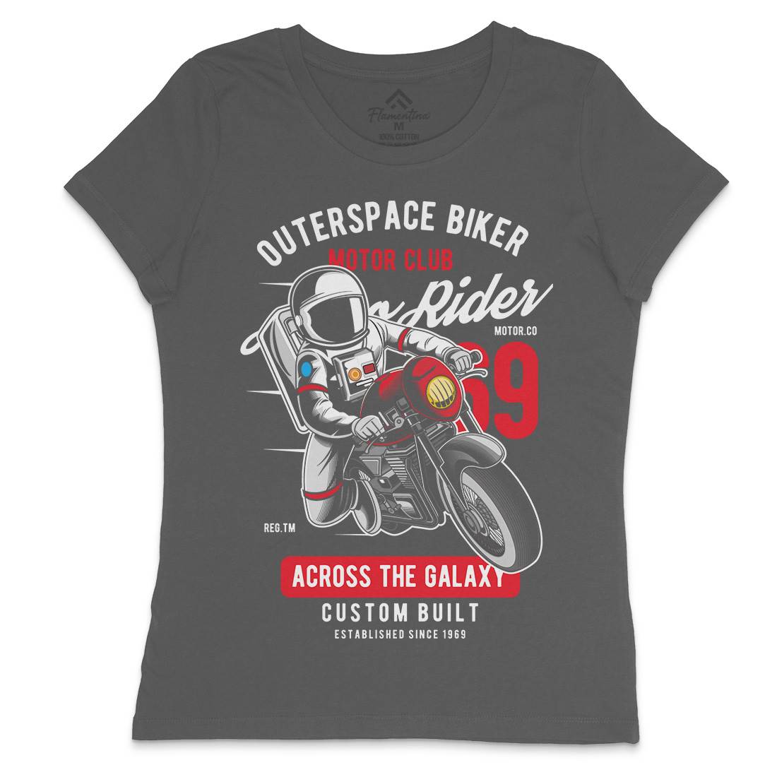 Outer Space Biker Womens Crew Neck T-Shirt Space C407