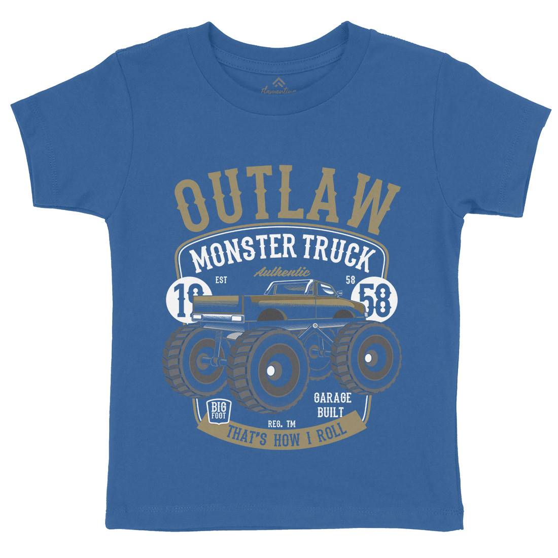 Outlaw Monster Truck Kids Crew Neck T-Shirt Vehicles C408