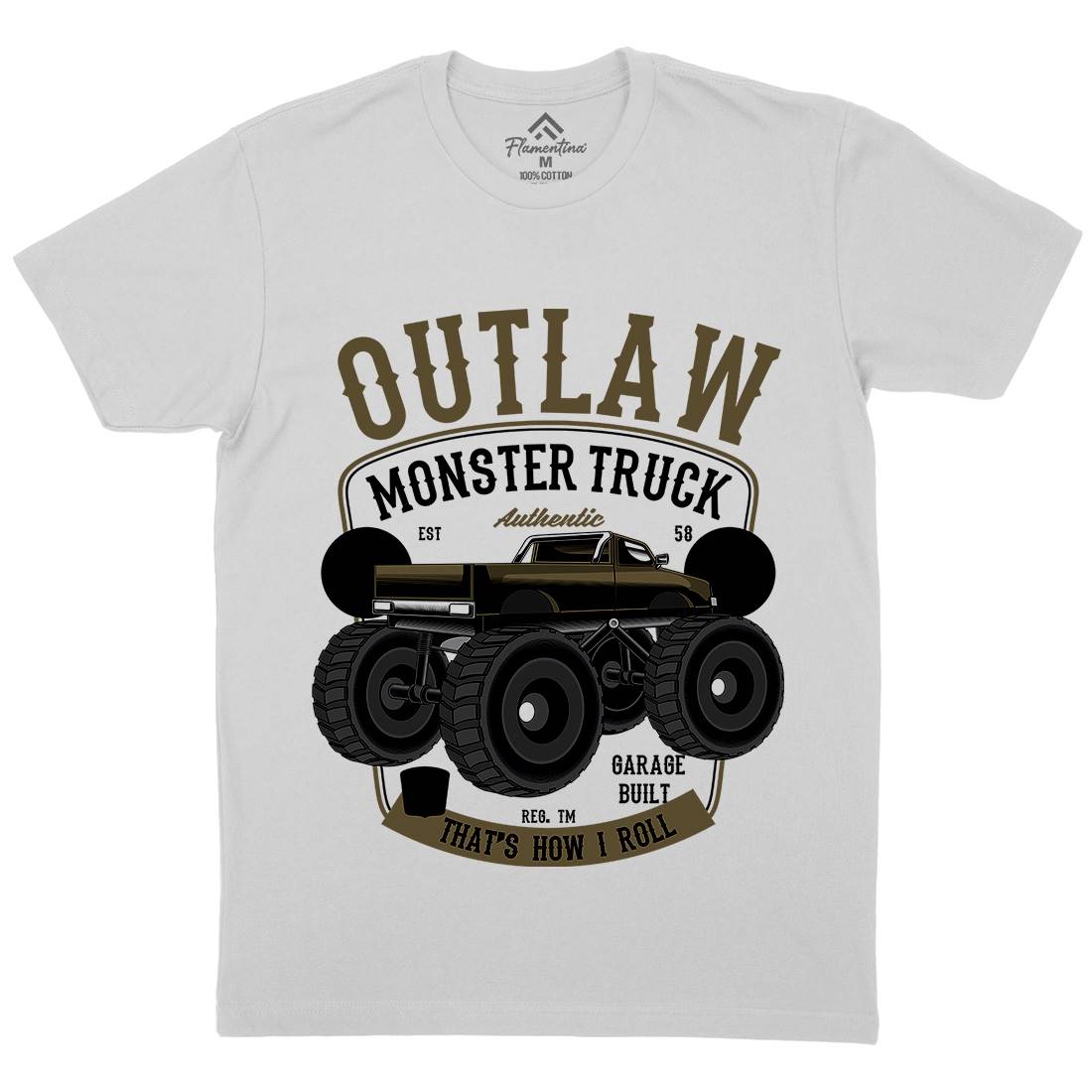 Outlaw Monster Truck Mens Crew Neck T-Shirt Vehicles C408