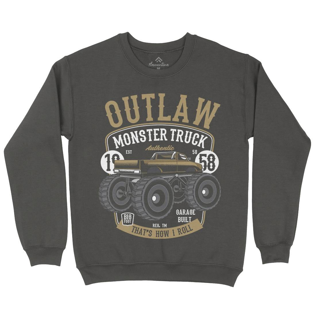 Outlaw Monster Truck Kids Crew Neck Sweatshirt Vehicles C408