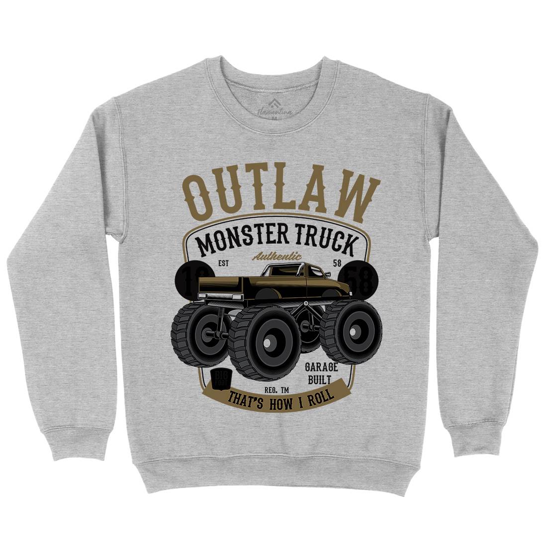 Outlaw Monster Truck Mens Crew Neck Sweatshirt Vehicles C408