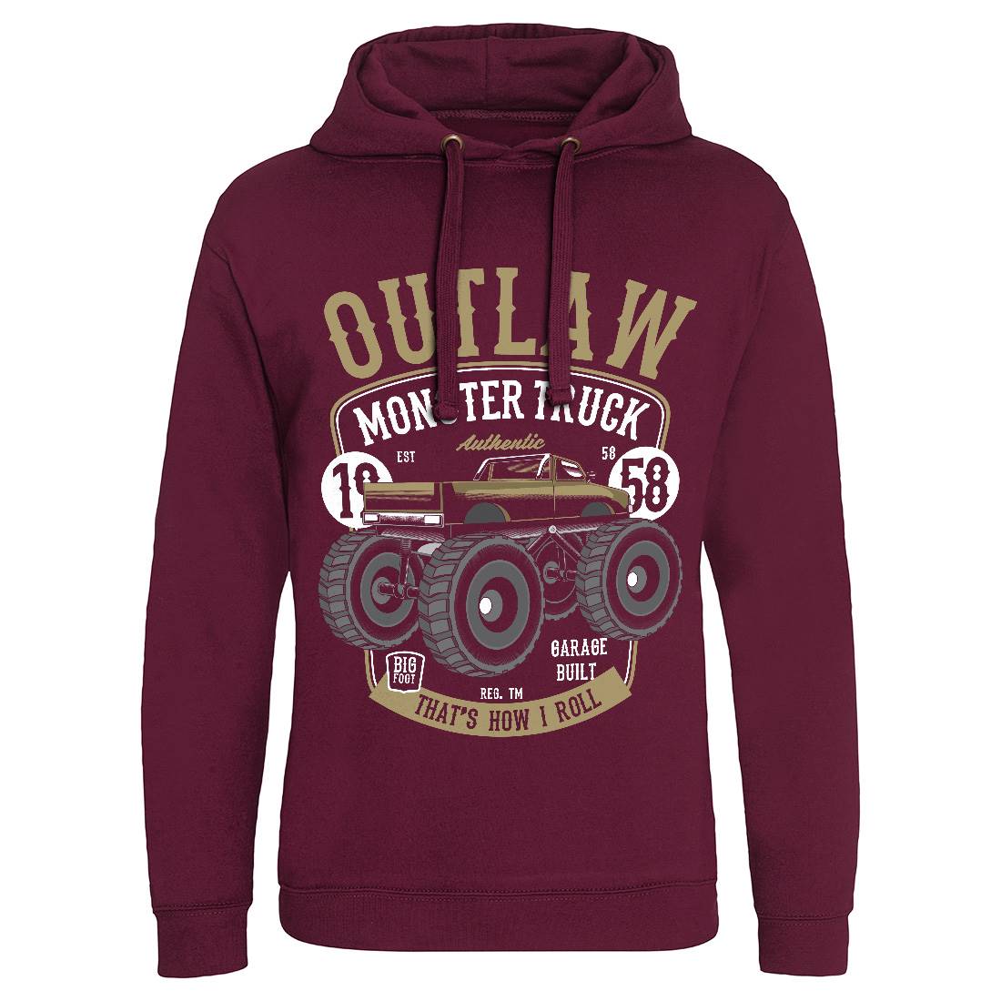 Outlaw Monster Truck Mens Hoodie Without Pocket Vehicles C408