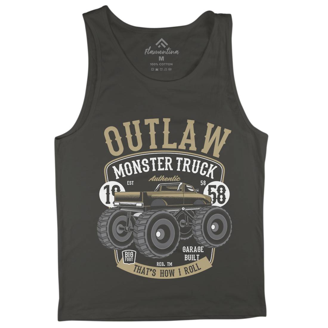 Outlaw Monster Truck Mens Tank Top Vest Vehicles C408
