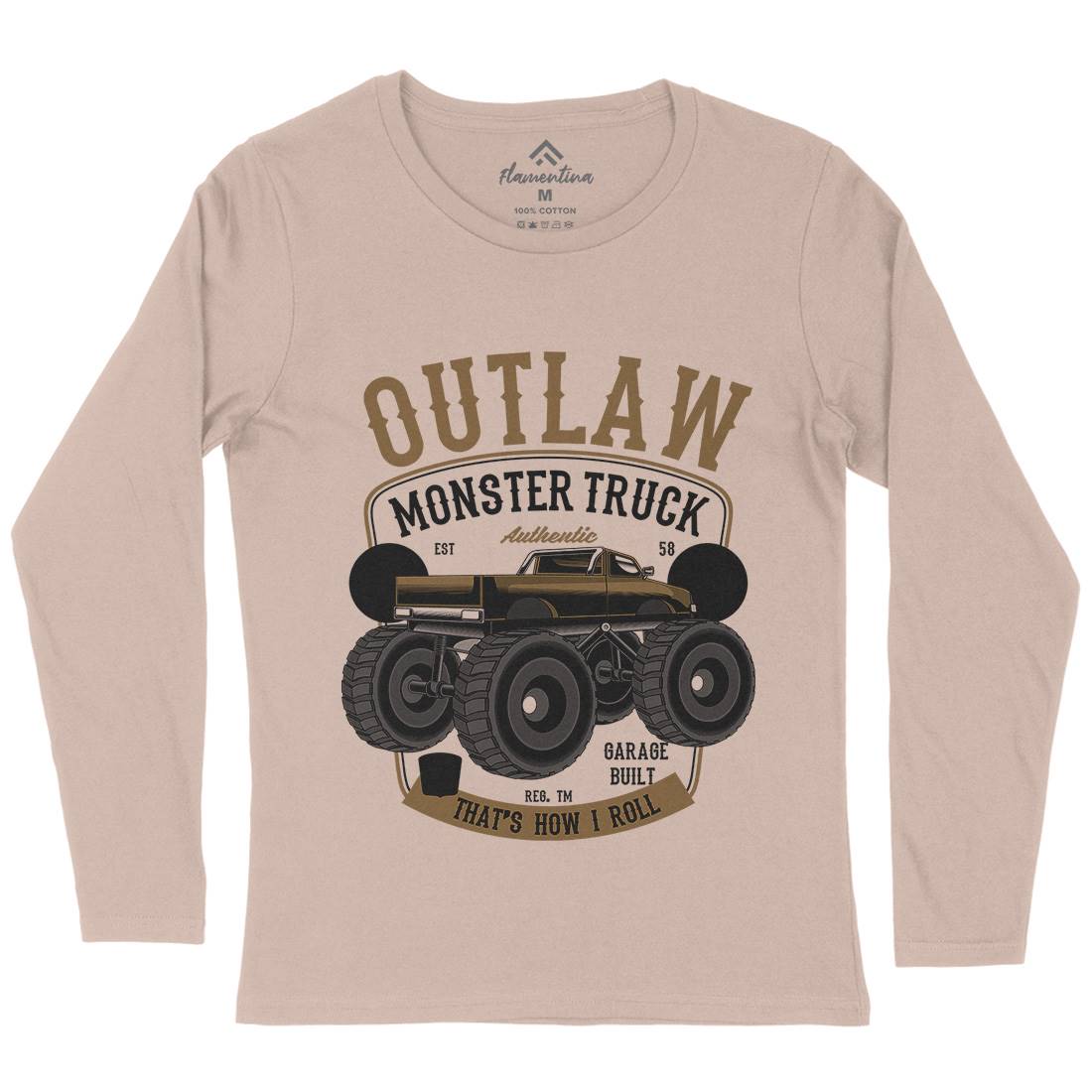 Outlaw Monster Truck Womens Long Sleeve T-Shirt Vehicles C408