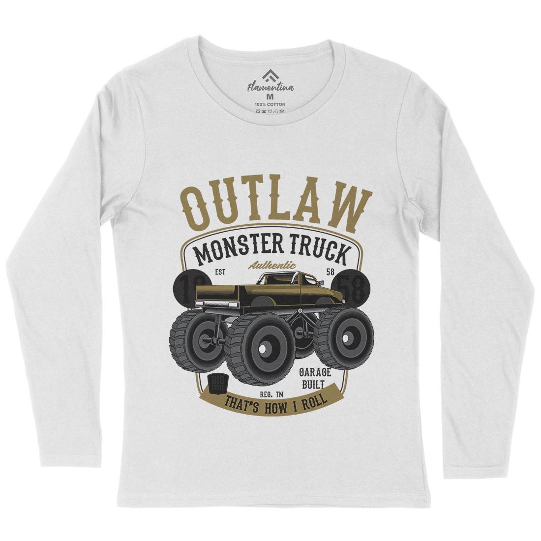 Outlaw Monster Truck Womens Long Sleeve T-Shirt Vehicles C408