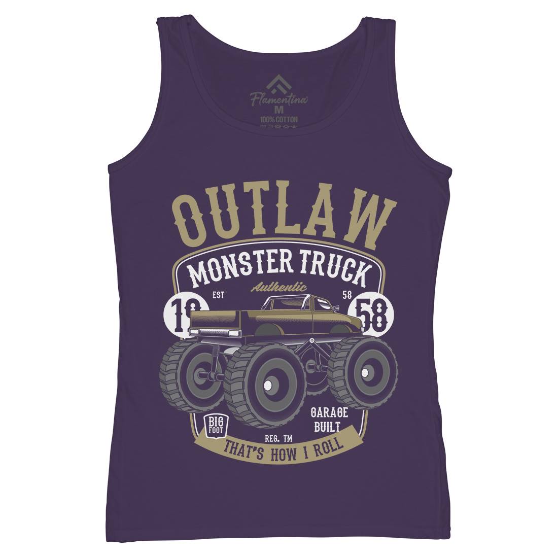 Outlaw Monster Truck Womens Organic Tank Top Vest Vehicles C408