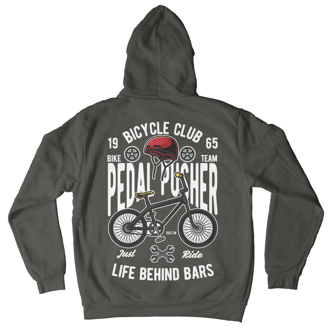 Pedal Pusher Kids Crew Neck Hoodie Bikes C411