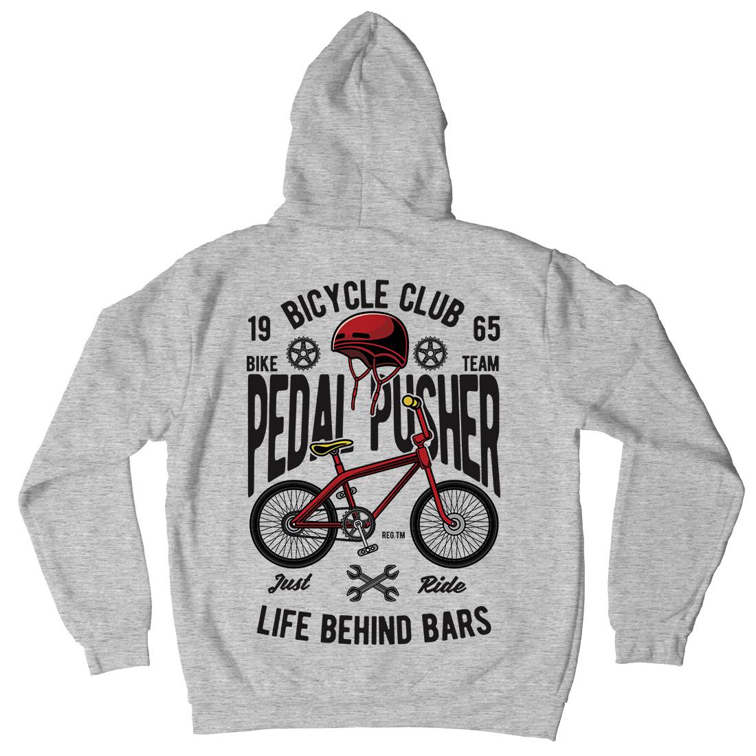 Pedal Pusher Mens Hoodie With Pocket Bikes C411