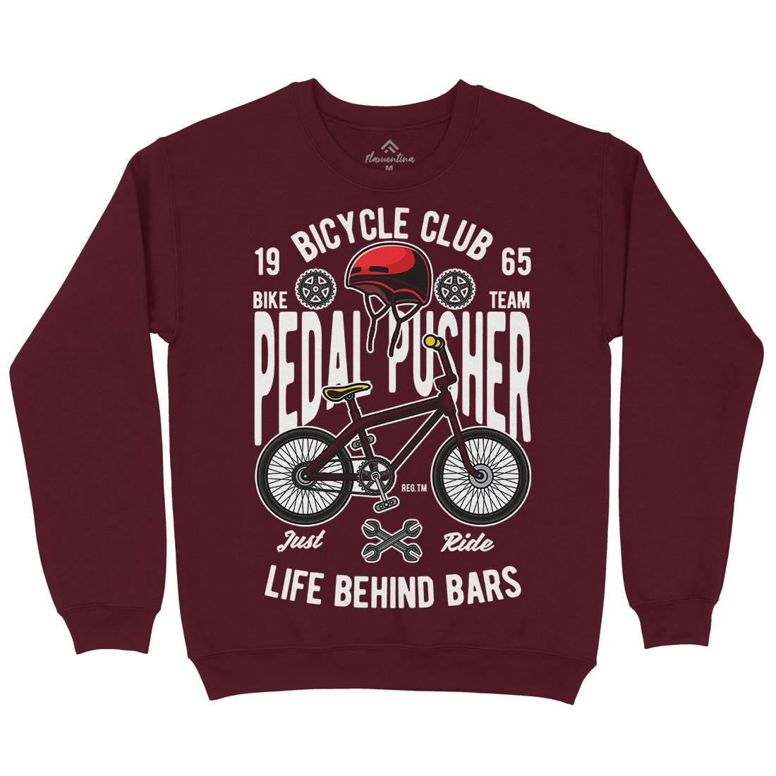 Pedal Pusher Kids Crew Neck Sweatshirt Bikes C411