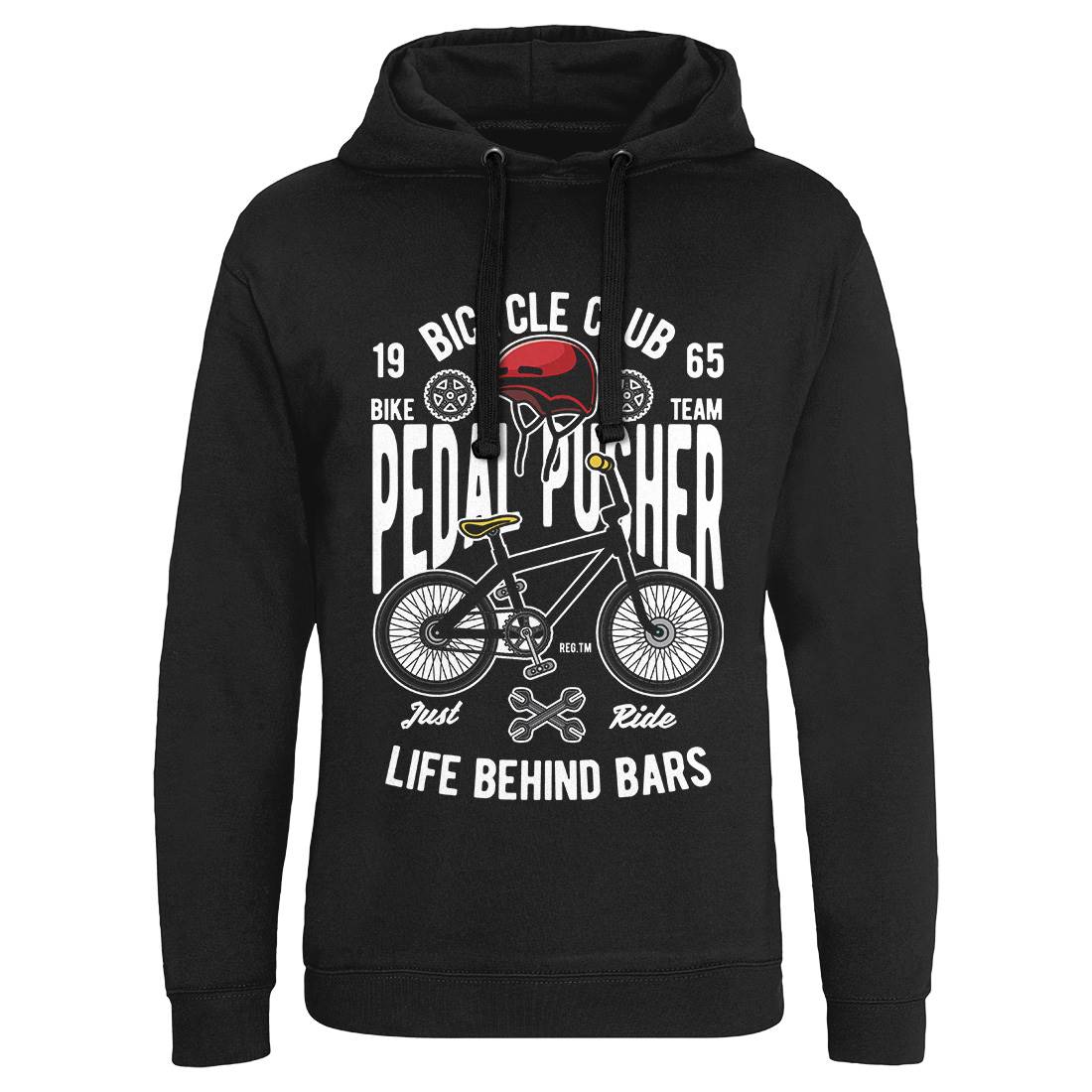 Pedal Pusher Mens Hoodie Without Pocket Bikes C411