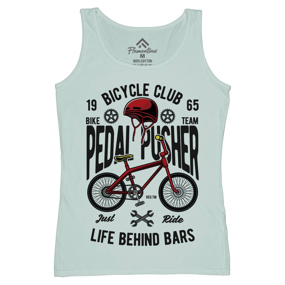 Pedal Pusher Womens Organic Tank Top Vest Bikes C411