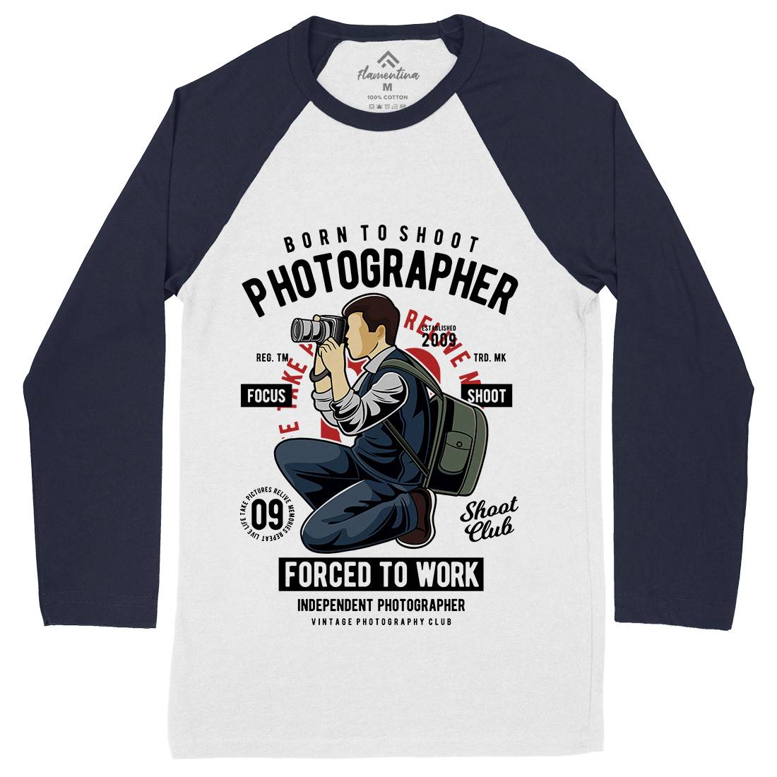 Photographer Mens Long Sleeve Baseball T-Shirt Media C413