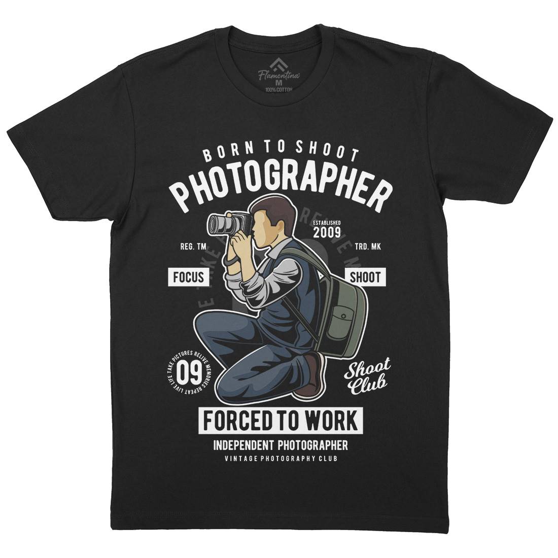 Photographer Mens Organic Crew Neck T-Shirt Media C413
