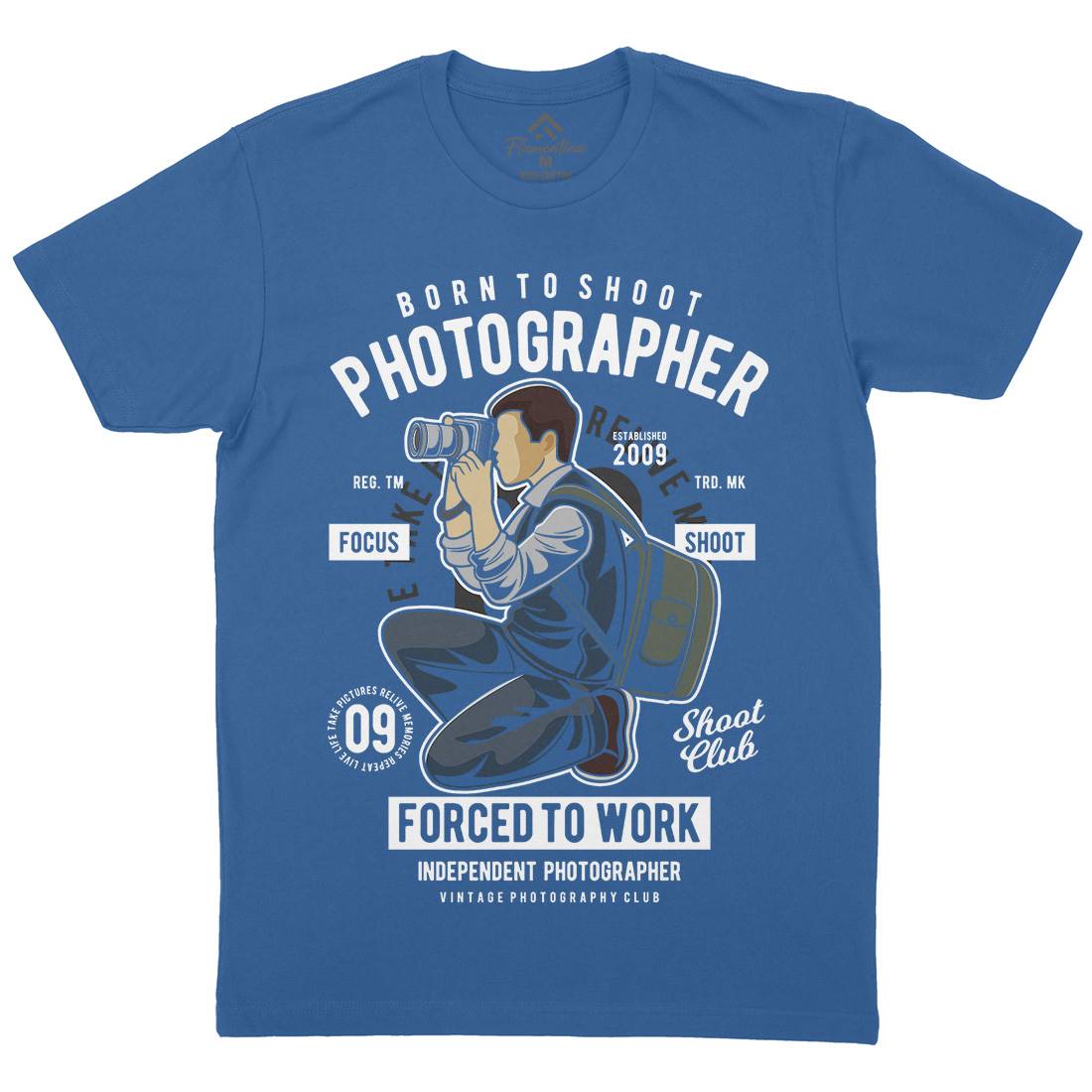 Photographer Mens Organic Crew Neck T-Shirt Media C413