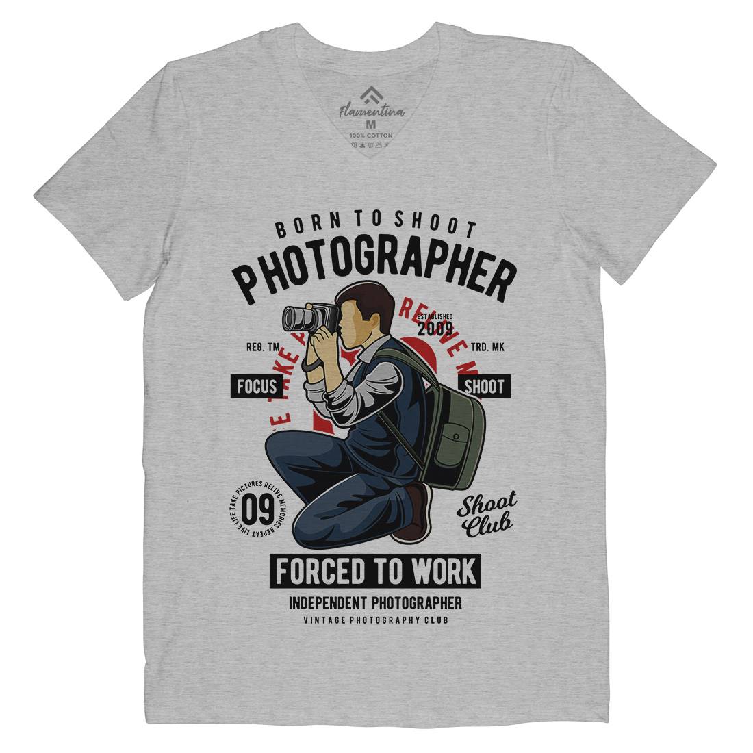 Photographer Mens V-Neck T-Shirt Media C413