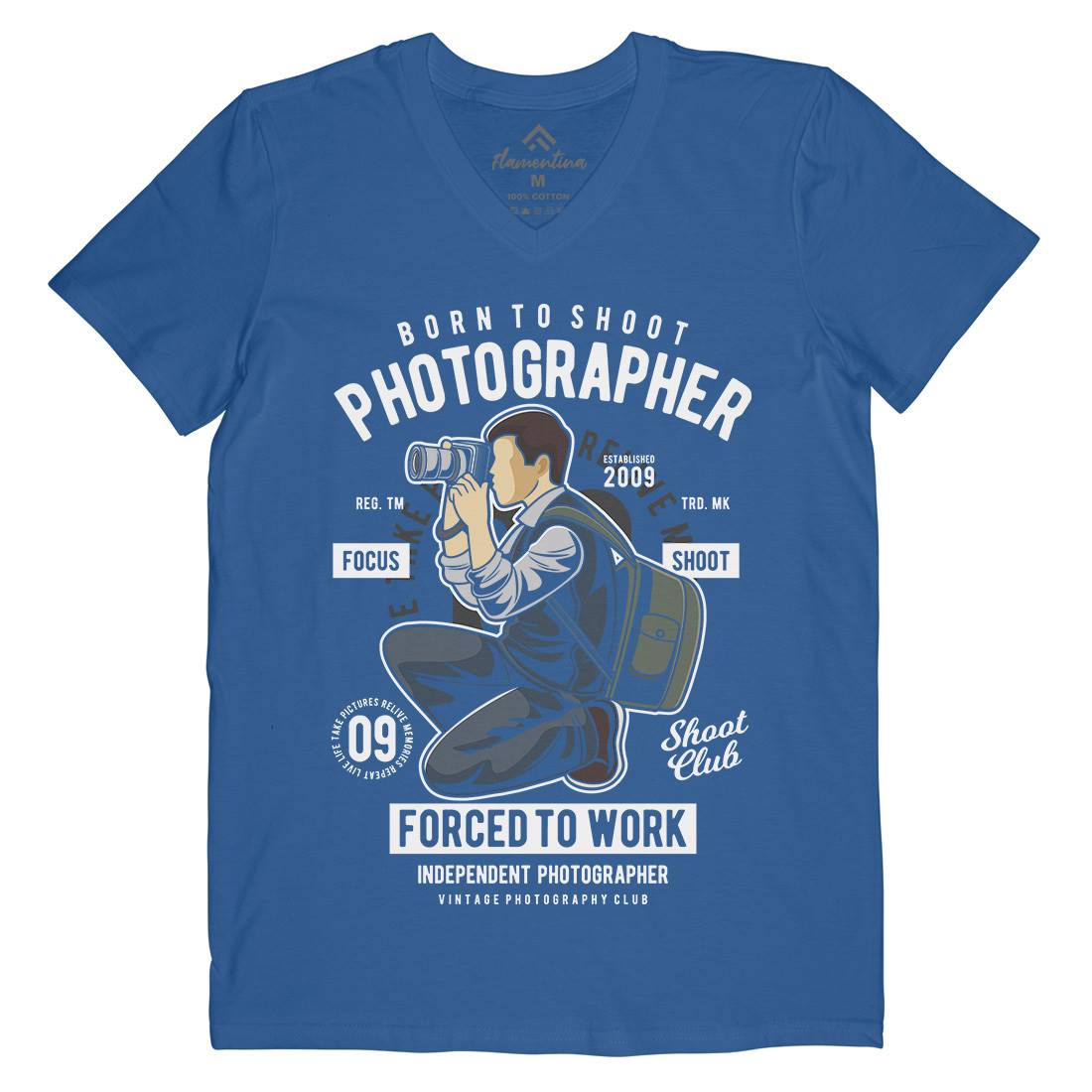 Photographer Mens V-Neck T-Shirt Media C413