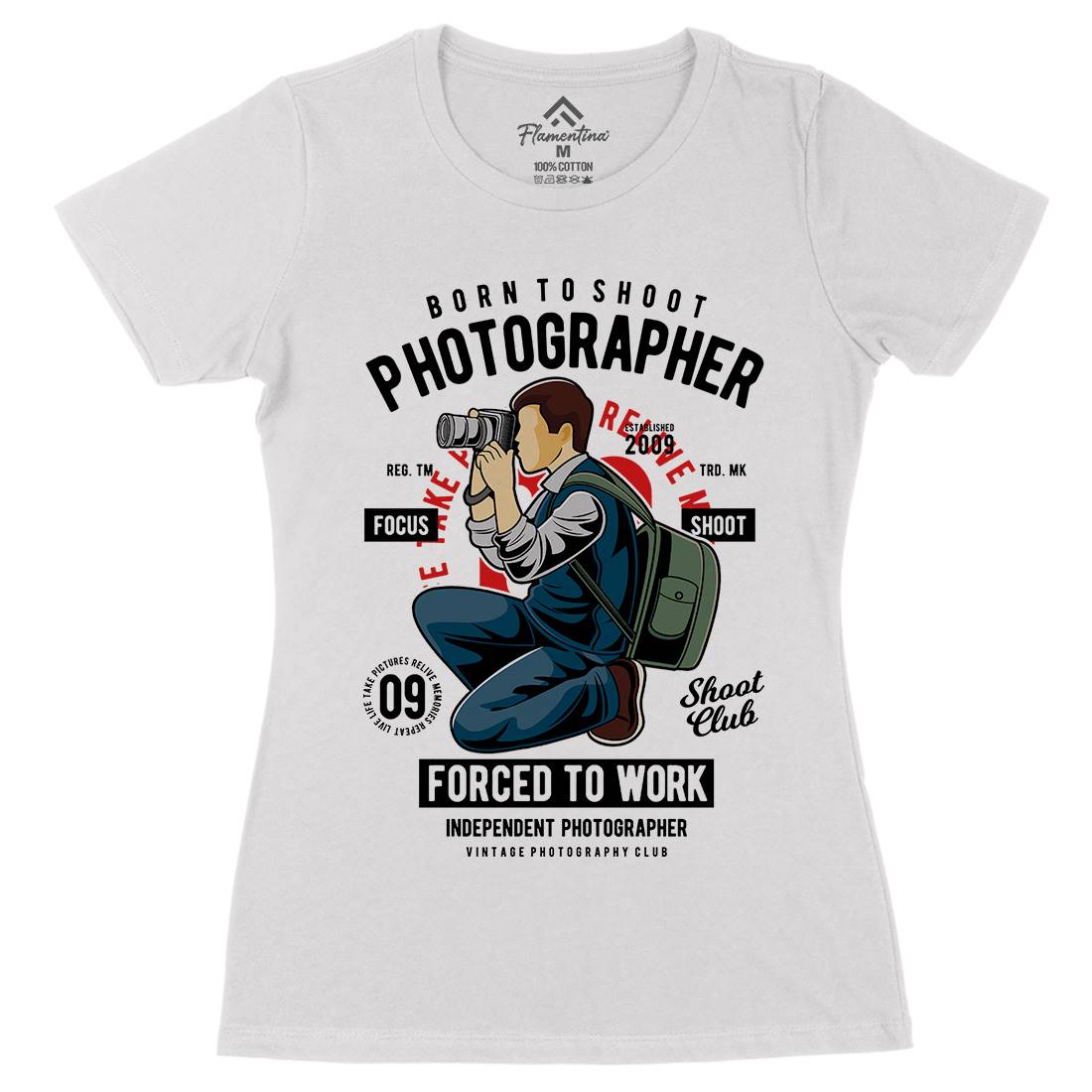 Photographer Womens Organic Crew Neck T-Shirt Media C413
