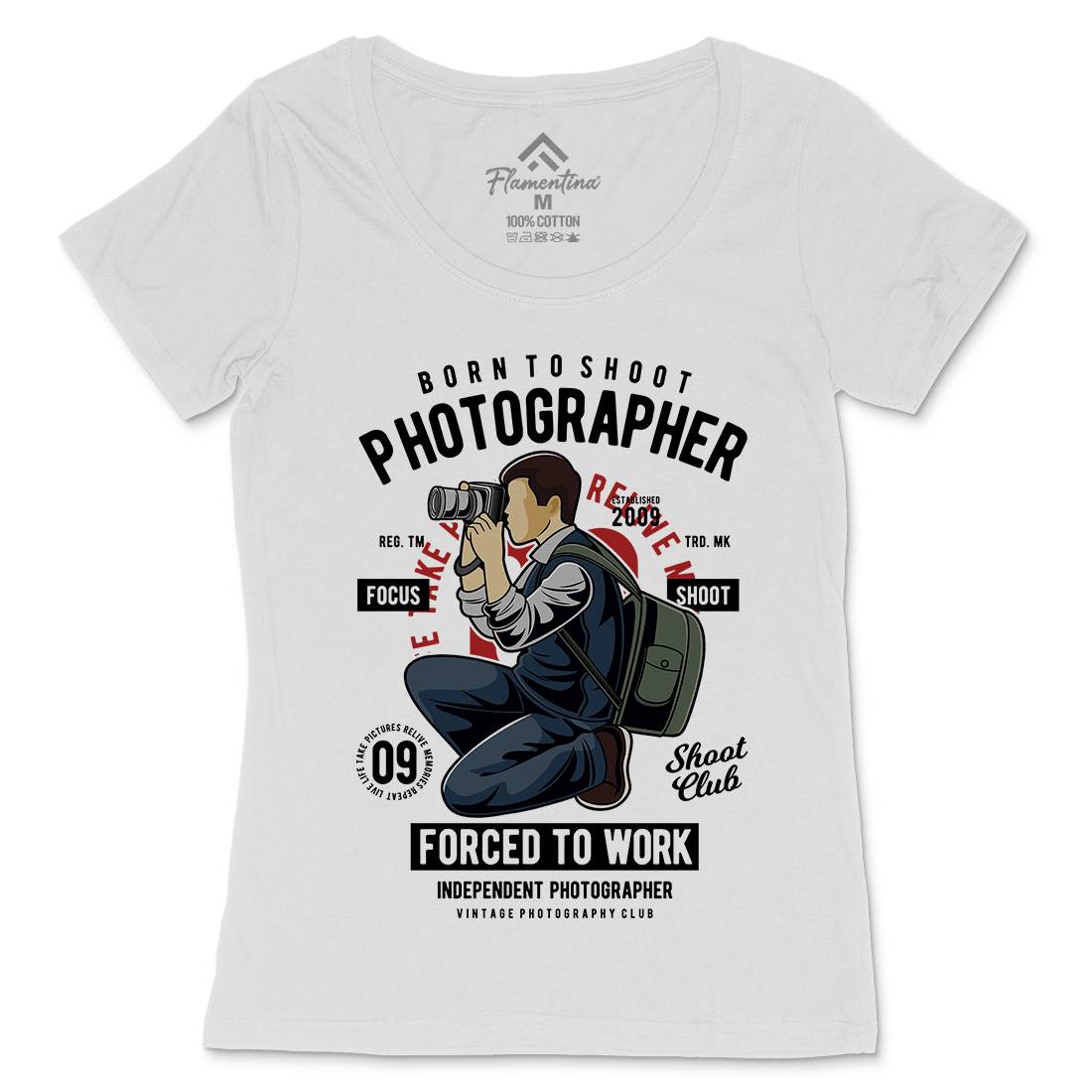 Photographer Womens Scoop Neck T-Shirt Media C413