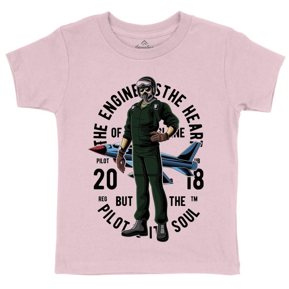 Pilot Kids Organic Crew Neck T-Shirt Army C414