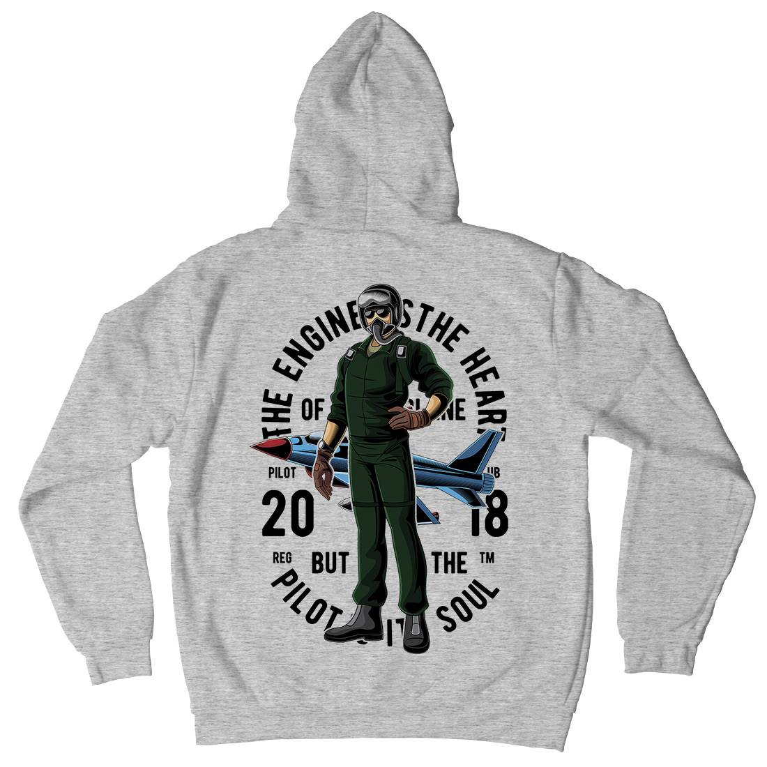 Pilot Kids Crew Neck Hoodie Army C414