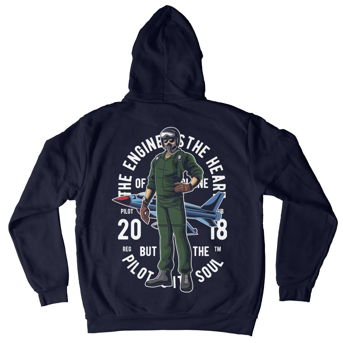 Pilot Kids Crew Neck Hoodie Army C414