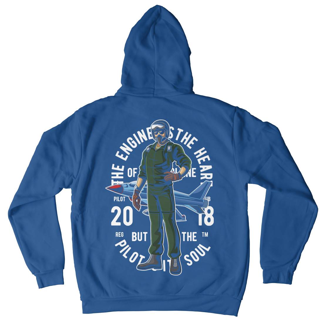 Pilot Mens Hoodie With Pocket Army C414