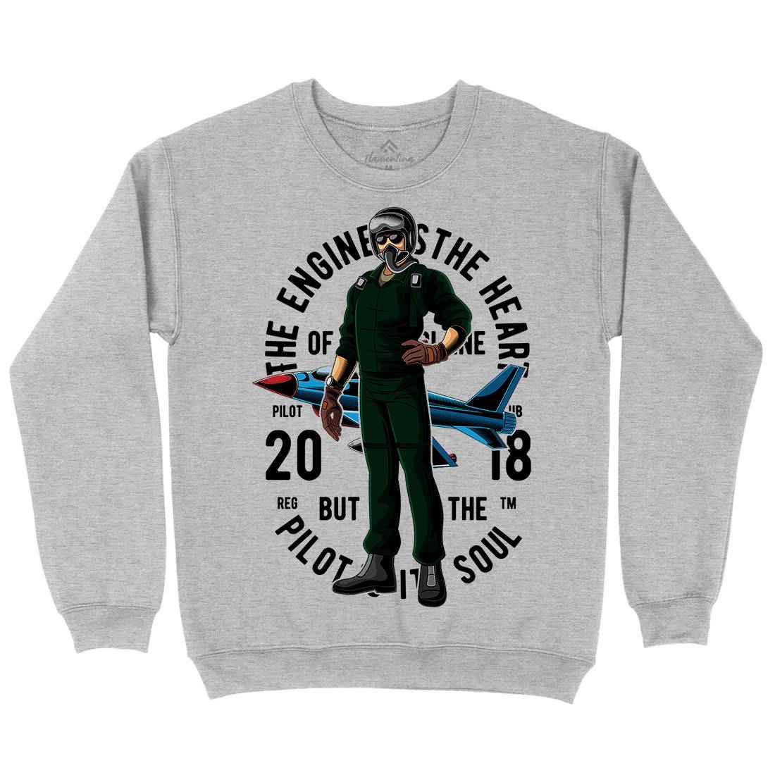 Pilot Kids Crew Neck Sweatshirt Army C414