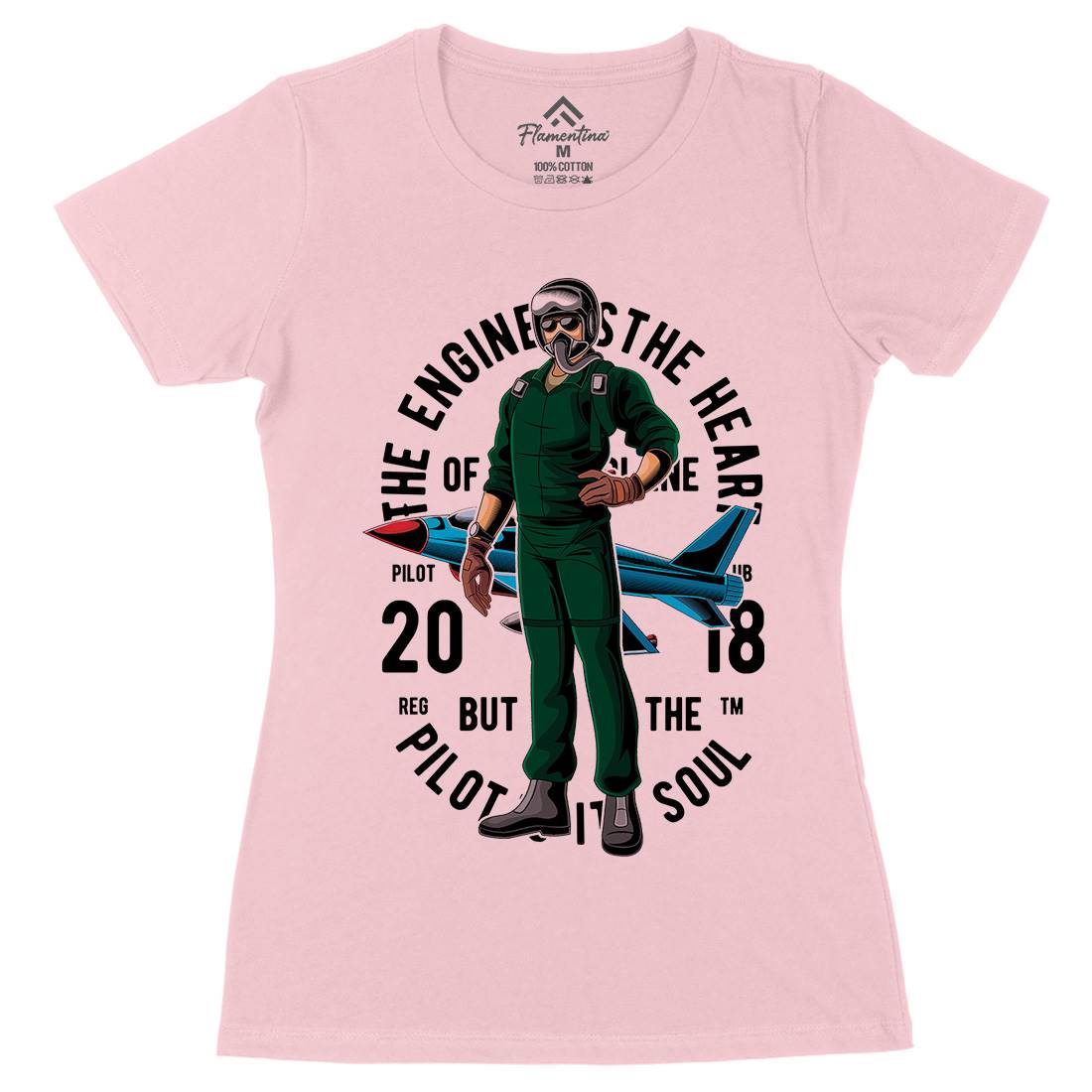 Pilot Womens Organic Crew Neck T-Shirt Army C414