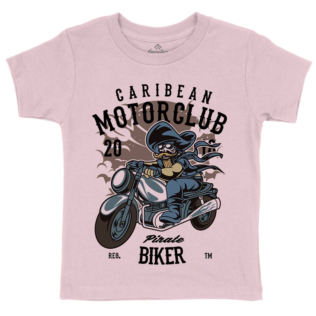 Pirate Biker Kids Crew Neck T-Shirt Motorcycles C415