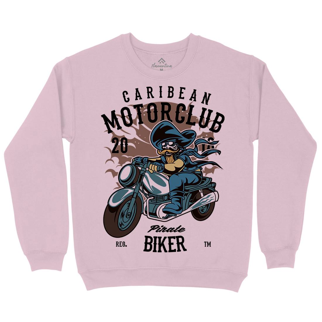 Pirate Biker Kids Crew Neck Sweatshirt Motorcycles C415