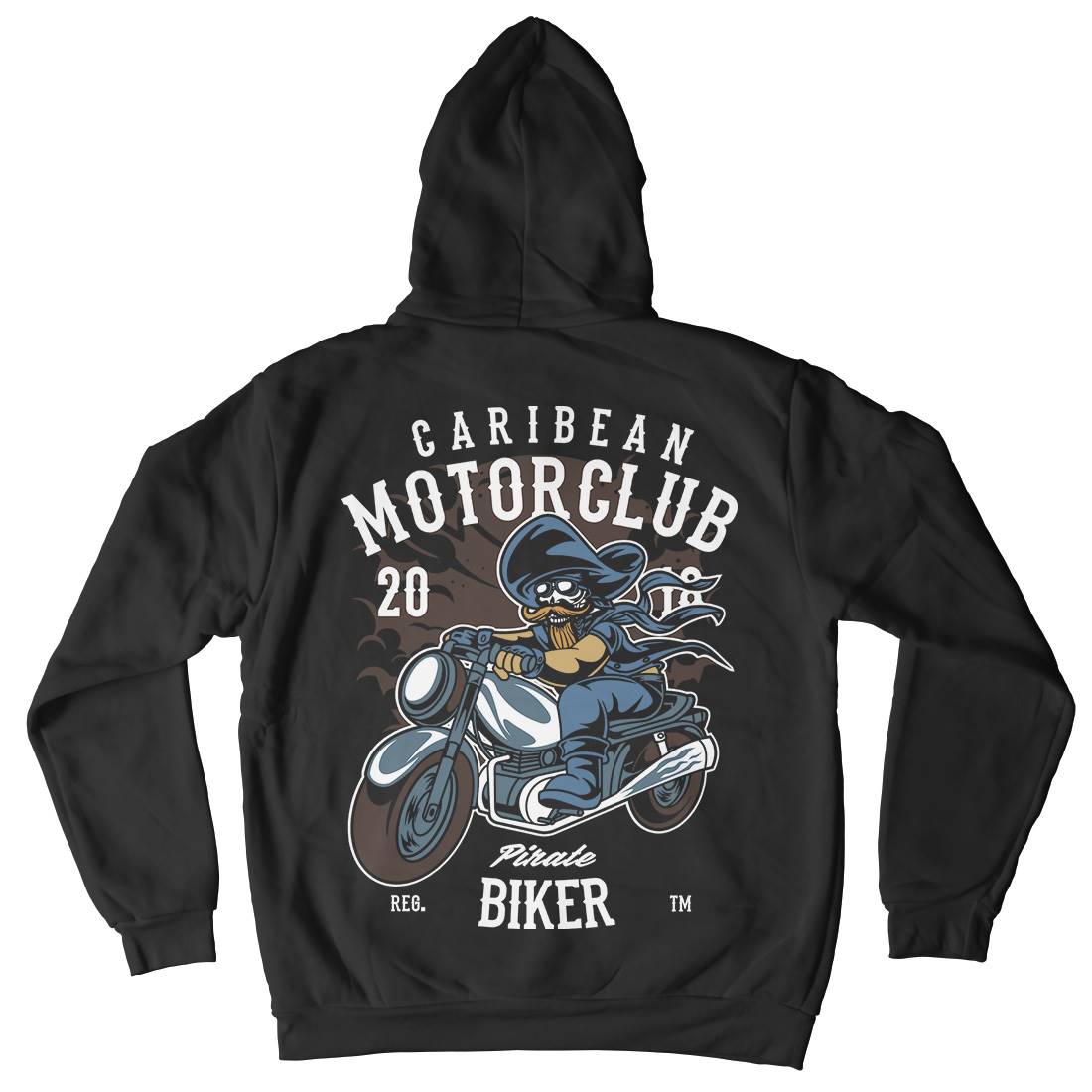 Pirate Biker Kids Crew Neck Hoodie Motorcycles C415