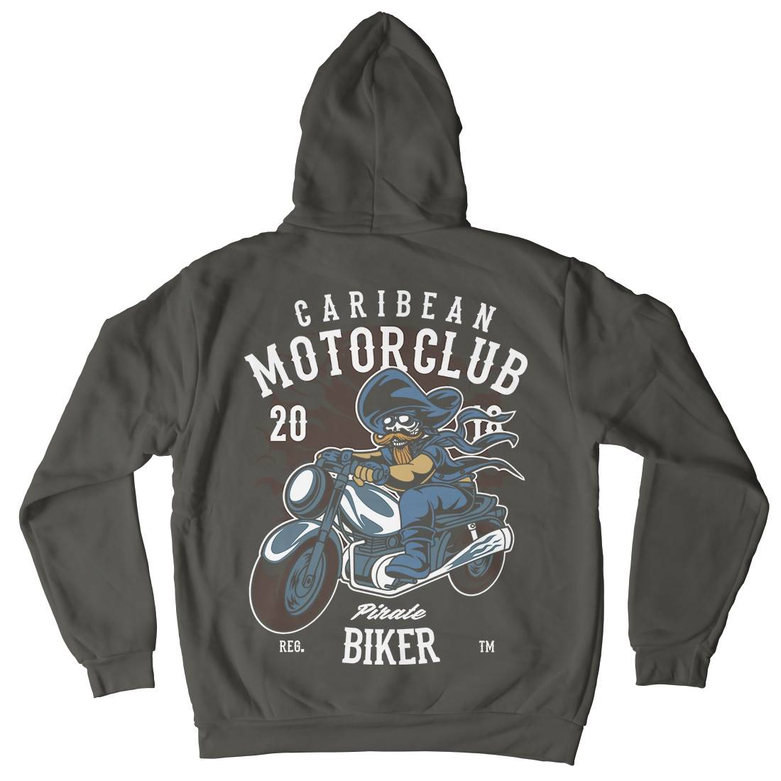 Pirate Biker Kids Crew Neck Hoodie Motorcycles C415