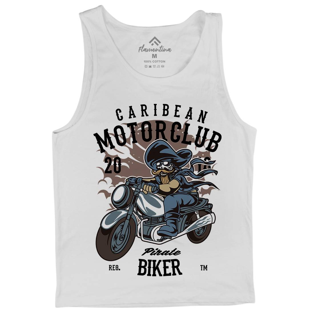 Pirate Biker Mens Tank Top Vest Motorcycles C415