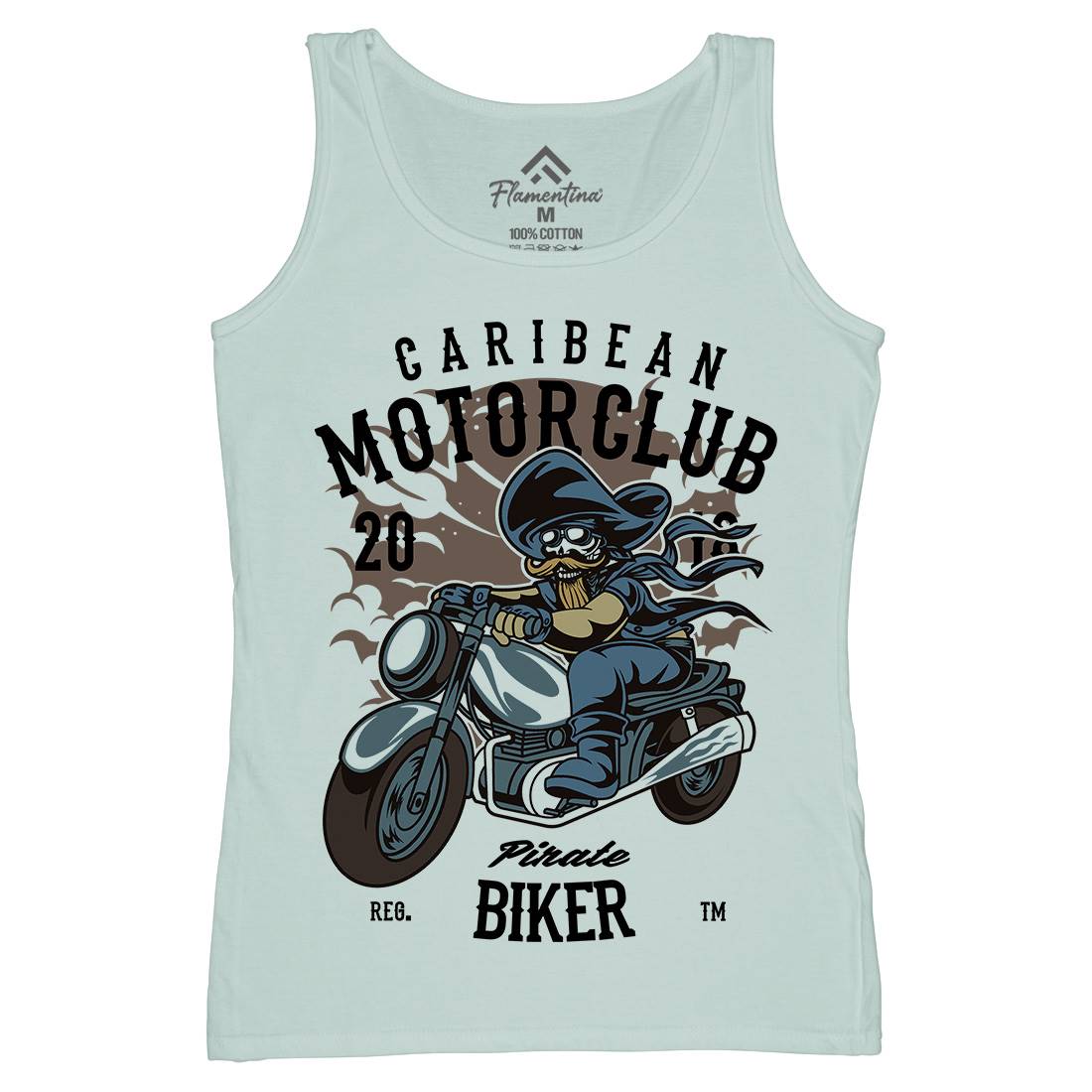 Pirate Biker Womens Organic Tank Top Vest Motorcycles C415