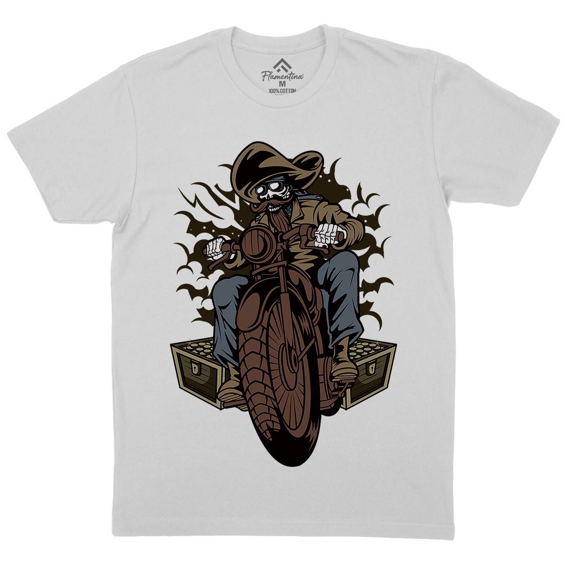 Pirate Biker Club Mens Crew Neck T-Shirt Motorcycles C416